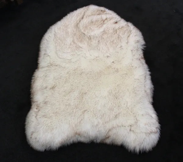 Beige plush dog mat cushion bed for large dogs, showing soft fabric texture and raised height.