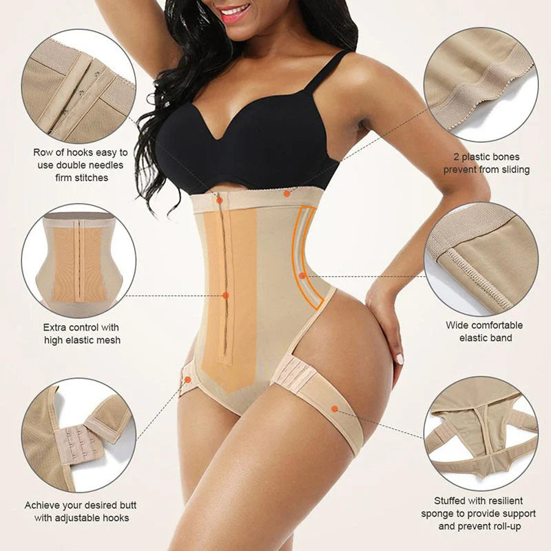 Butt Lifter Control Panties Seamless Shapewear in black and skin tone