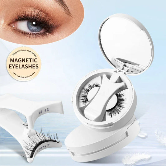 Premium magnetic false eyelashes with integrated storage box and applicator for hassle-free, natural-looking eye enhancement
