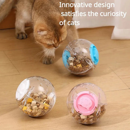 11.5cm diameter blue ABS plastic pet slow feeder ball for cats and small dogs