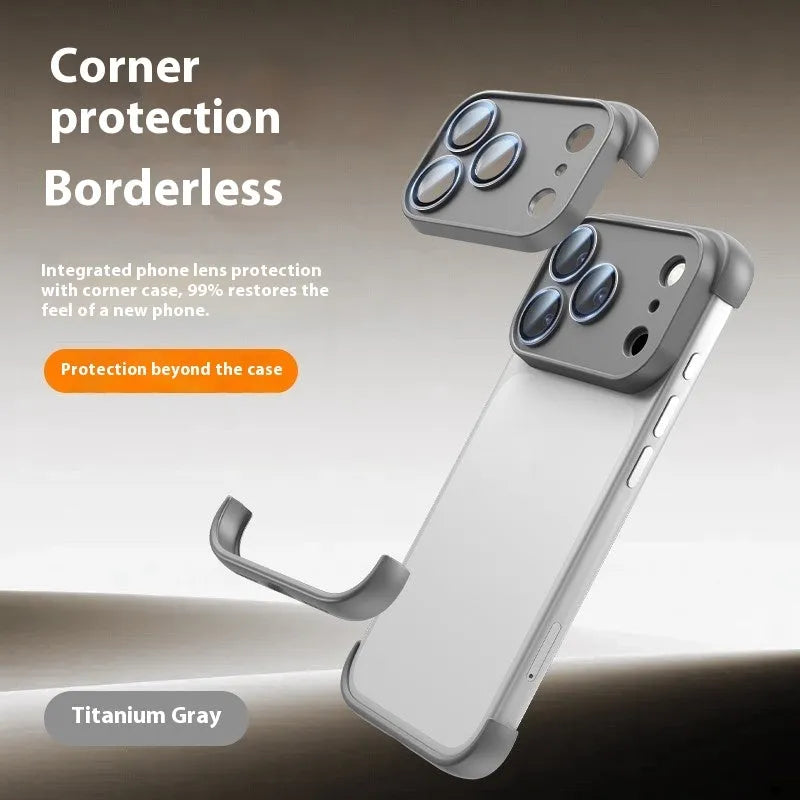 Simple personality shell case for iPhone 17 series in black, orange, grey, or desert colour