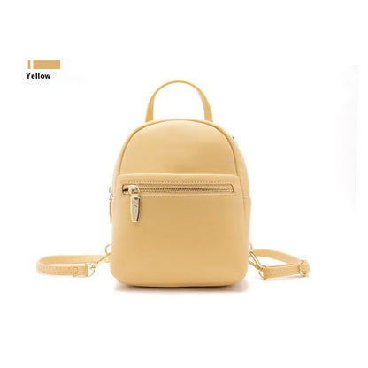 Soft PU mini backpack with three-dimensional pocket showing internal mobile phone bag organisation