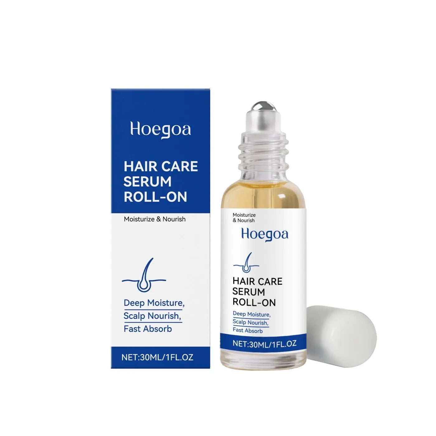 Moisturising and hair nourishing ball with 30ml capacity, showing ball applicator for precise hair care application.