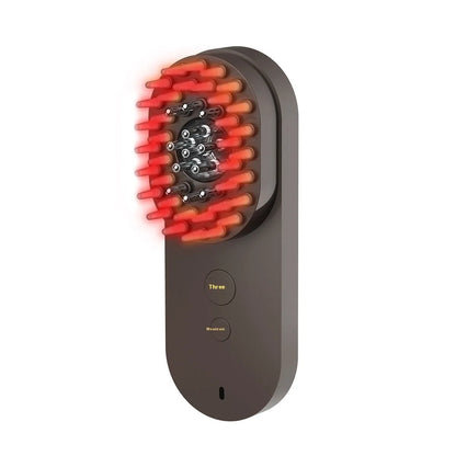 Smart massage comb with red light therapy for head care in pink or black colour options