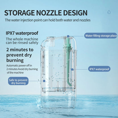 Portable electric oral irrigator with multiple nozzles for deep cleaning