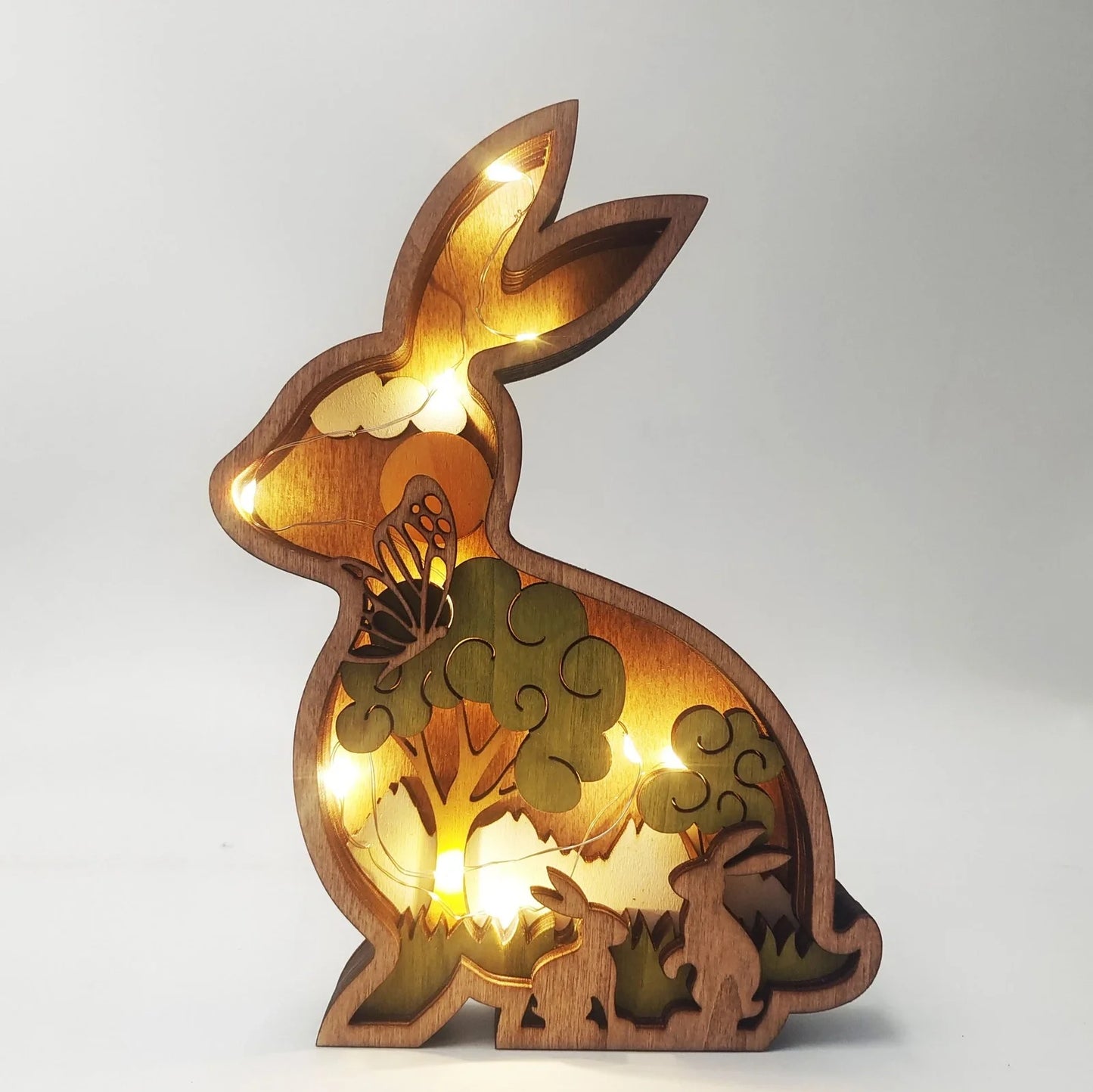 Boxwood animal home decoration with natural wood texture and detailed carving