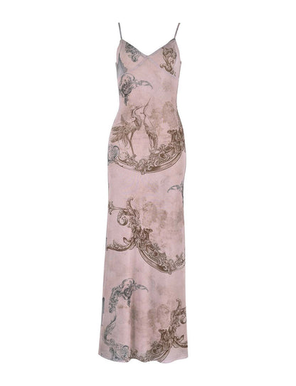 Y2K floral print summer slip dress for women in various colours