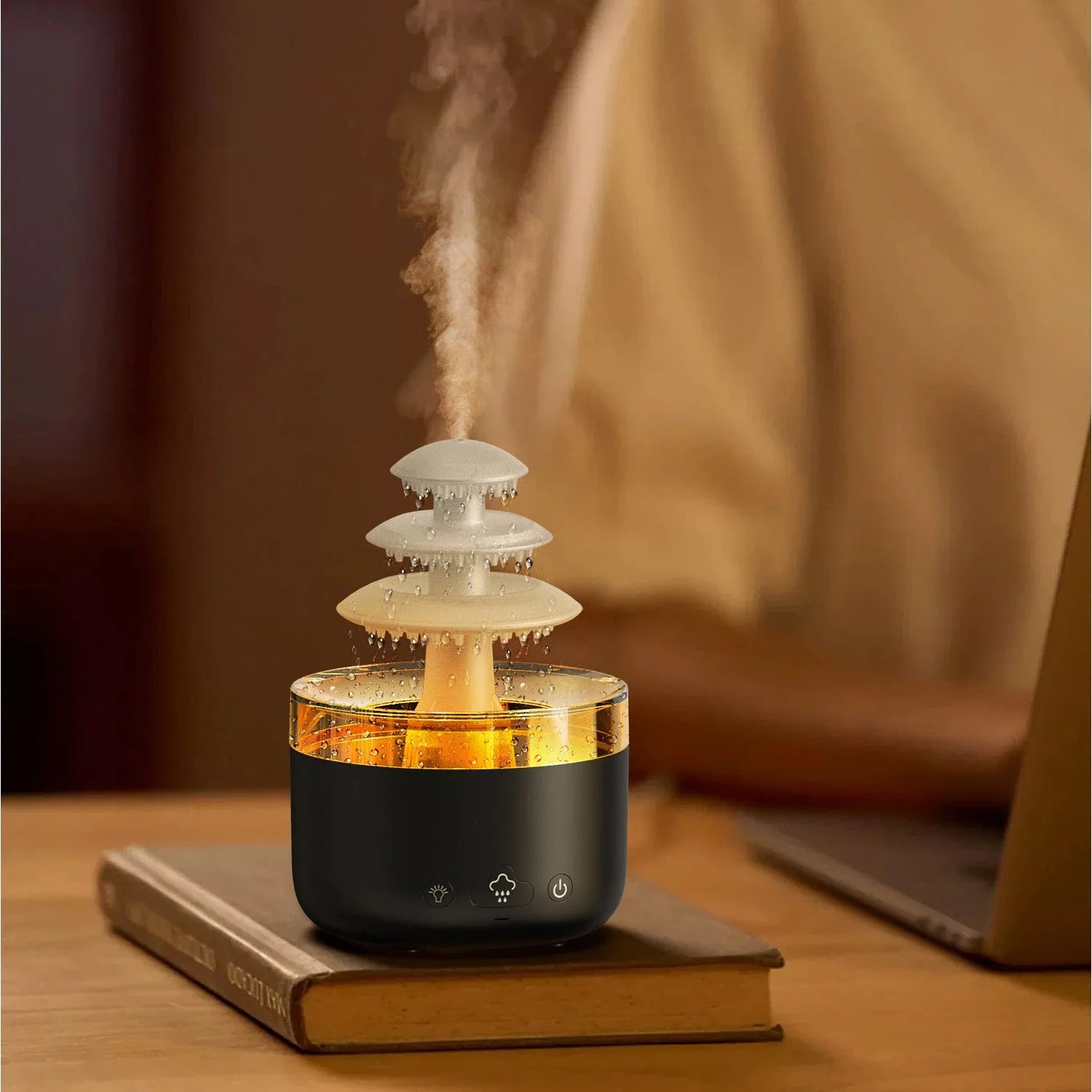 Soothing Cloud Humidifier with Aromatherapy Diffuser, Colorful Lighting, and Whisper-Quiet Operation