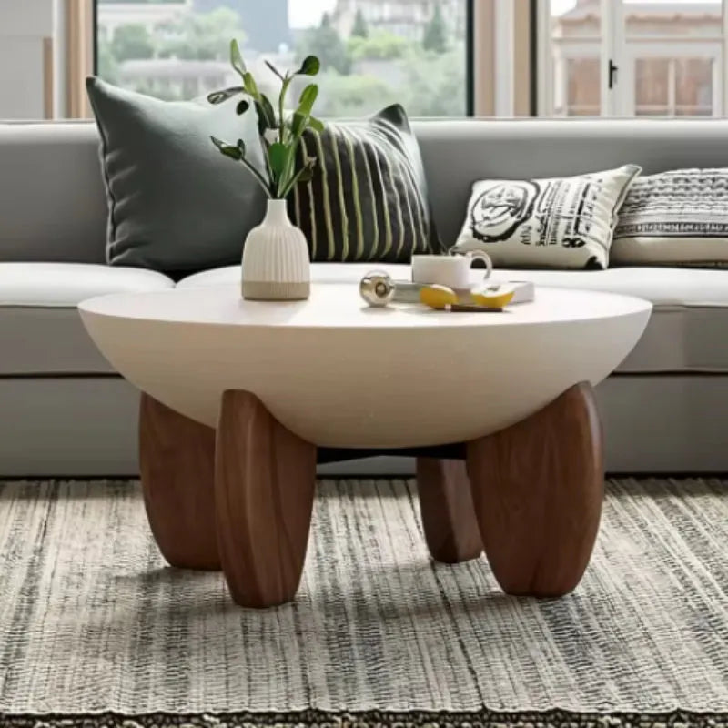 Solid wood coffee table with adjustable height from 40-60cm, featuring a 100x60cm surface and integrated storage for living room organisation