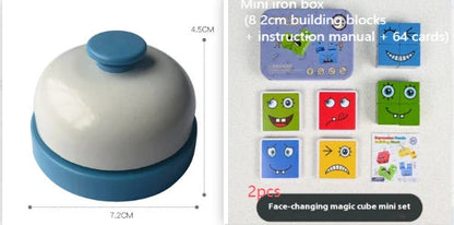 Clever Wooden Emoji Cube Puzzle - Educational Building Blocks for UK Children