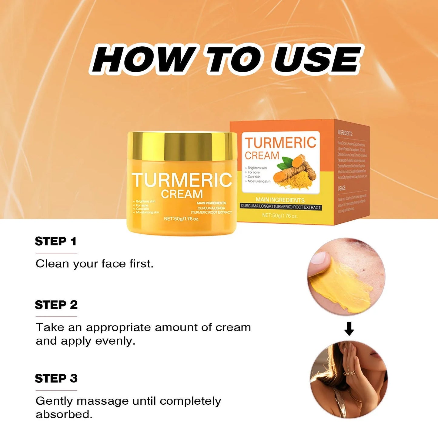 50g moisturising cream jar with hydrating brightening formula