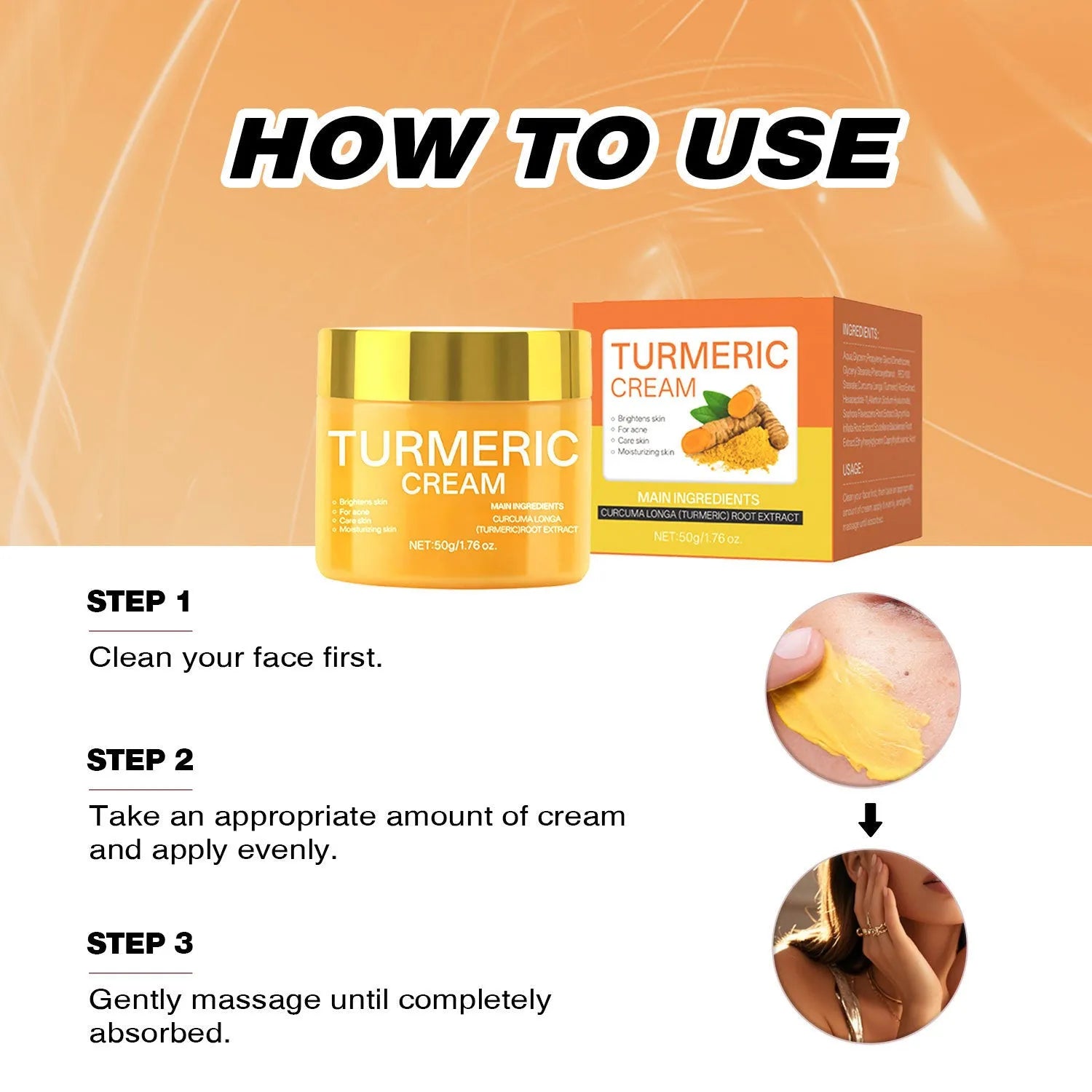 50g moisturising cream jar with hydrating brightening formula