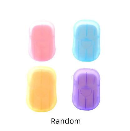 Disposable hand soap paper sheets showing 3.6x5.6cm size and multiple colour options