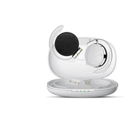 Black and white wireless Bluetooth sports earphones with in-ear ear plug design.