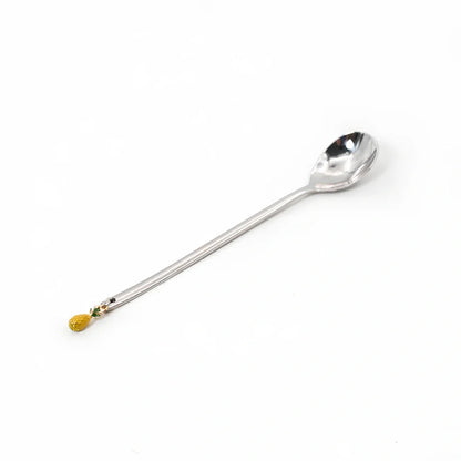 Christmas spoon set with silver and gold finishes, 135mm long stainless steel dessert utensils