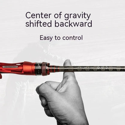 Carbon ultralight fishing rod showing straight handle and pikestaff style options