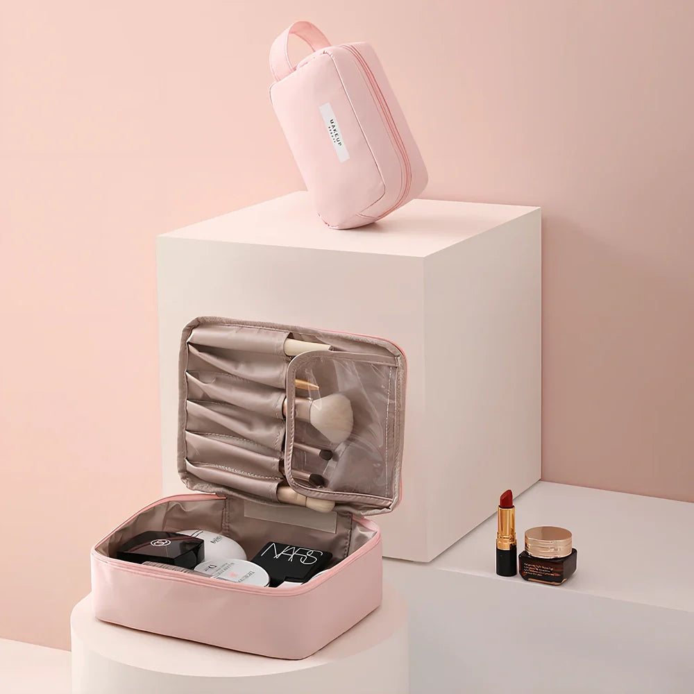 23x16.5x8cm travel cosmetic organiser bag with sponge construction and multiple compartments