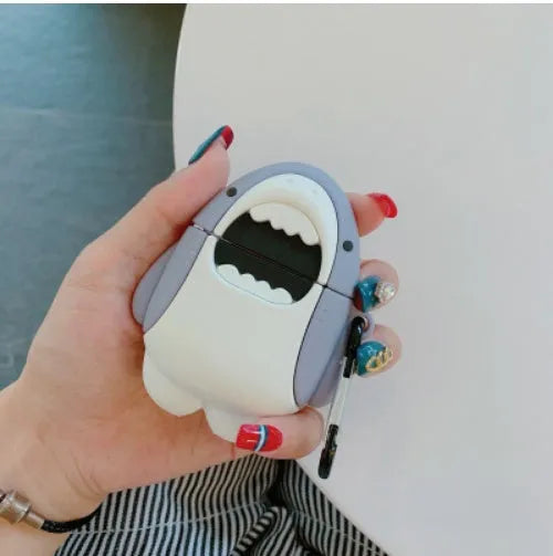 Shark fin design silicone cover for AirPods 1 and 2 wireless earphone cases