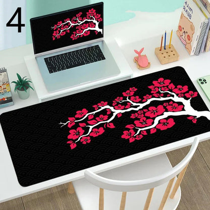 Large gaming mouse desk mat with printed design, multiple size options from 300x600mm to 400x900mm