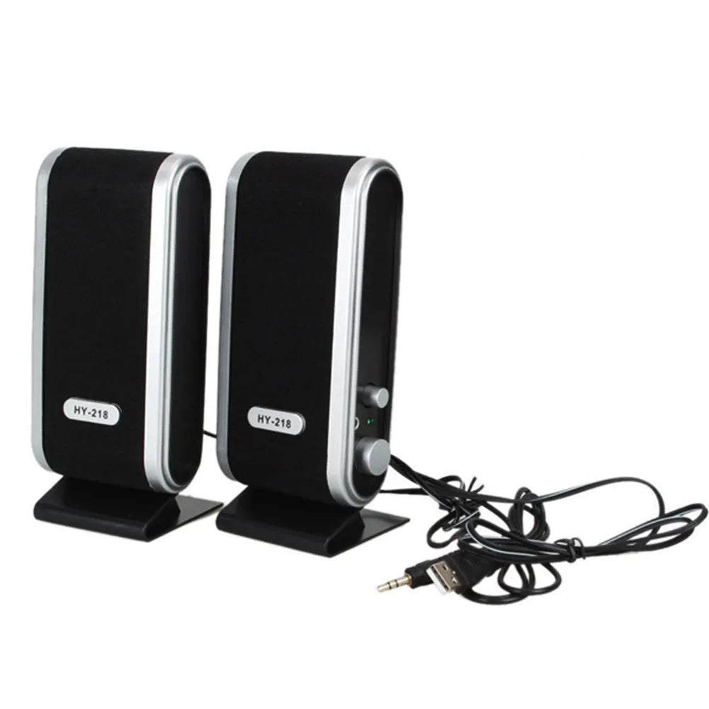 Black USB-powered mini notebook speaker for laptops with portable design