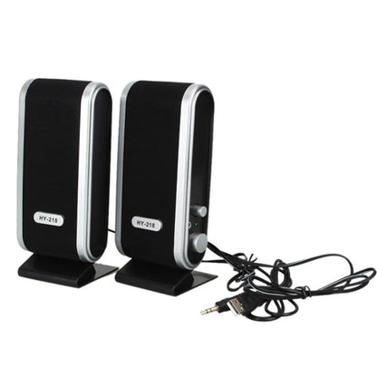 Black USB-powered mini notebook speaker for laptops with portable design