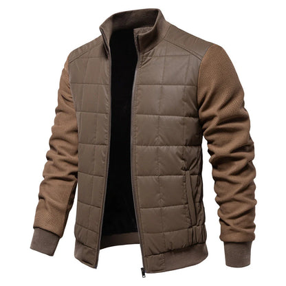 Men's Winter Stand Collar Stitched Zipper Jacket in various colours