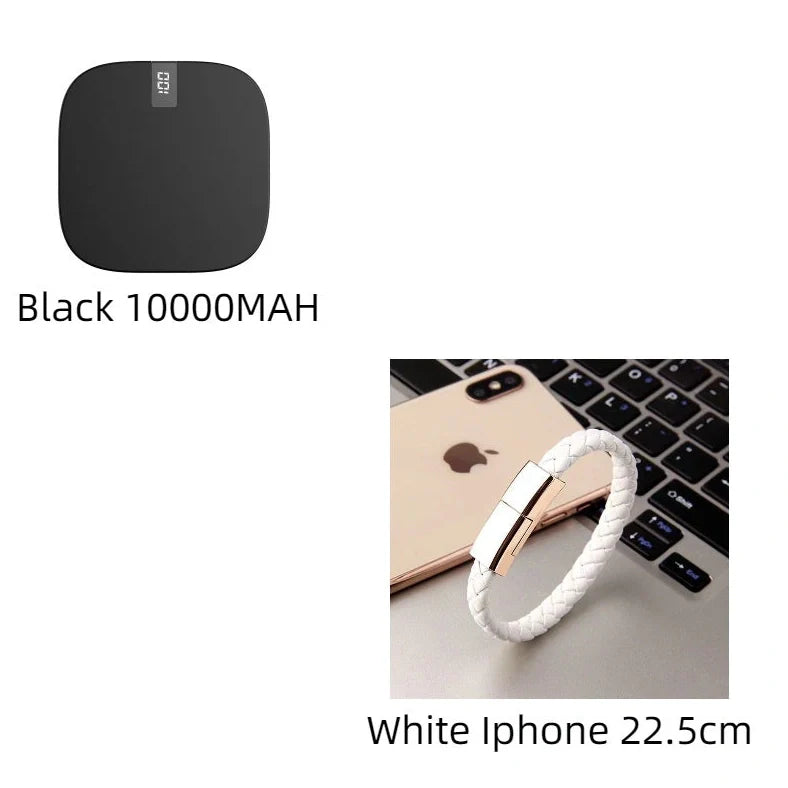10000mAh mini power bank with digital display showing battery percentage
