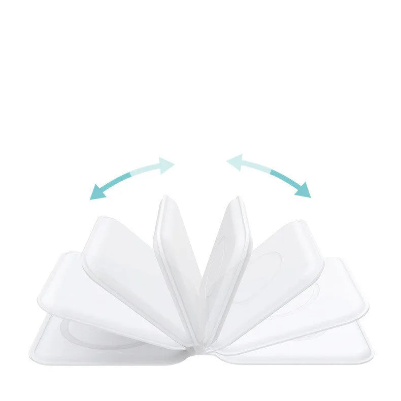 White foldable magnetic wireless charger showing dual charging surfaces and Type-C port