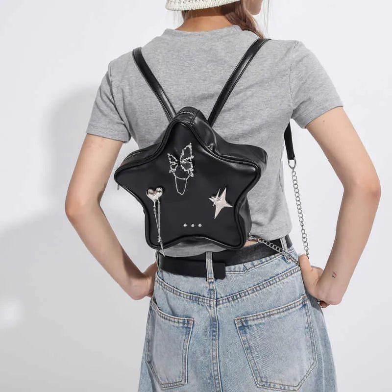 Soft PU leather women's mini backpack messenger bag shown in black, white, silver, and beige colours.