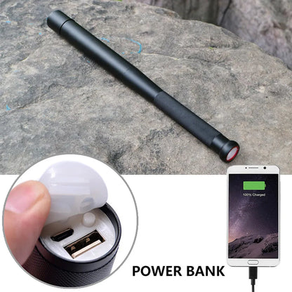 Black LED flashlight torch with Cree XM-L T6, glass lens, and clicky switch, battery models or USB option