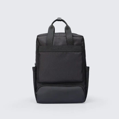 Black Oxford cloth computer backpack with 20-35 litre capacity for laptop storage