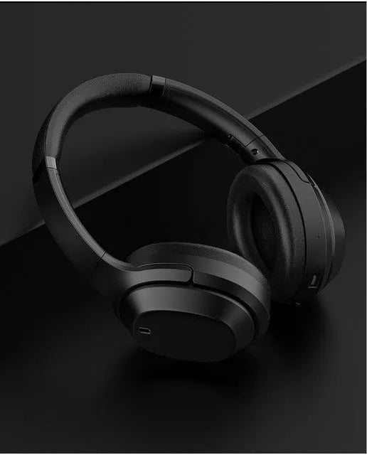 Black Gorsun E98 over-ear wireless Bluetooth headphones with memory-protein cushions and a stainless steel slider.