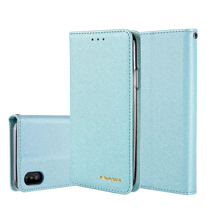 Black PU leather flip phone case for iPhone with open card holder slots