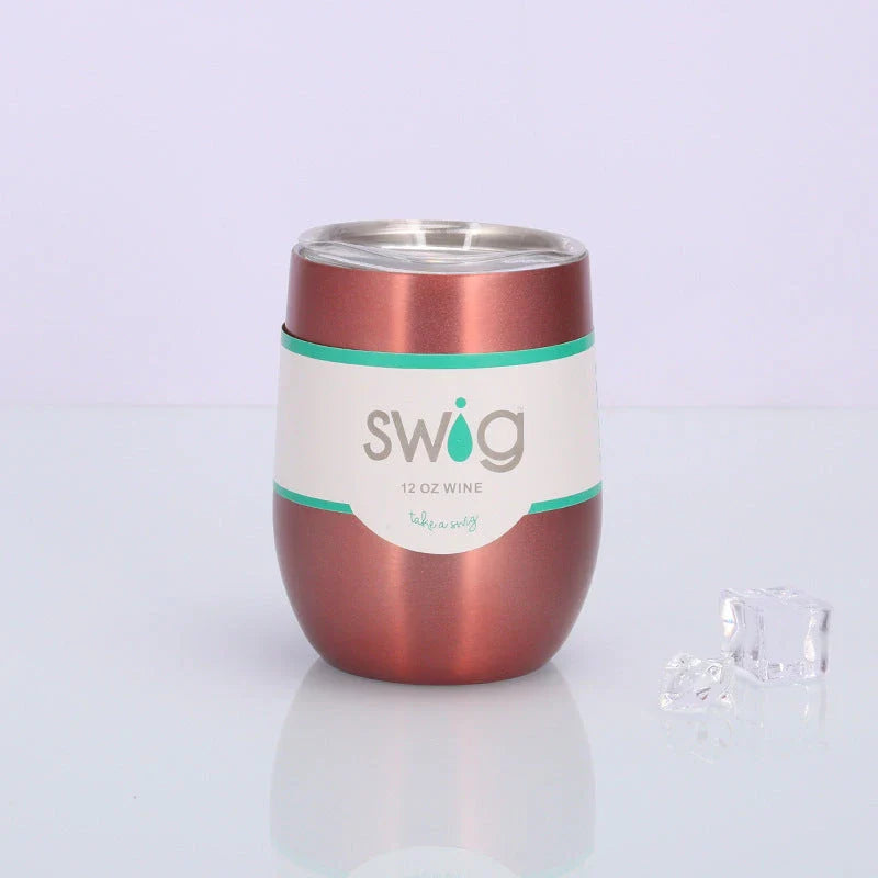 Insulated Stainless Steel Wine Tumbler - 12oz Double-Wall Vacuum Cup in Various Colors