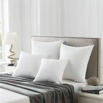 Five-star hotel pillow in 50x50cm size with cotton cover and supportive polyester fibre filling for better sleep alignment