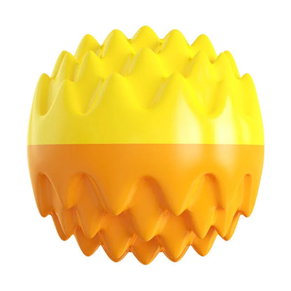 Plastic pet toy range with leaky bear dog toy, bulb tumbler cat toy, and sound teether ball in multiple colours