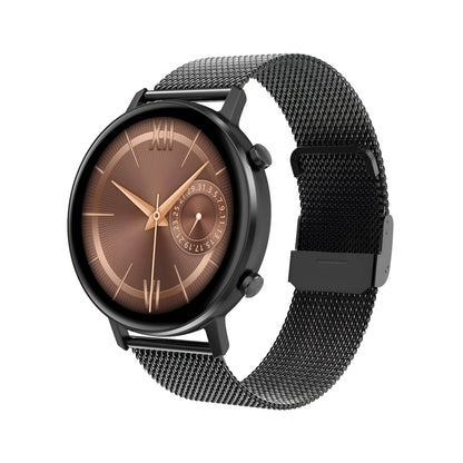 DT96 smart fitness bracelet with steel strap on a wrist, showing the 1.3-inch screen.
