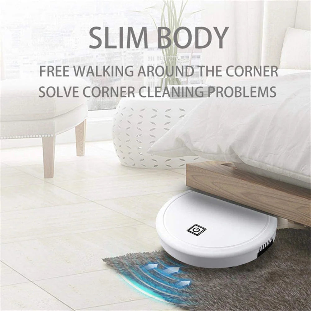 Compact 3-in-1 robot vacuum cleaner with smart navigation and 1800Pa suction