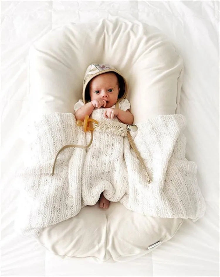 75x45cm portable cotton baby nest crib for infants with soft PP cotton filler in various colours