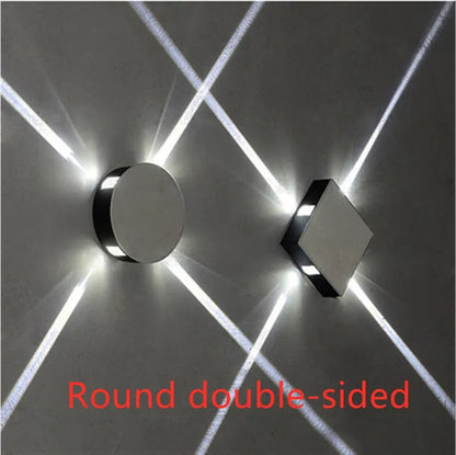 Modern square and round LED aluminium wall light with contemporary Chinese style design