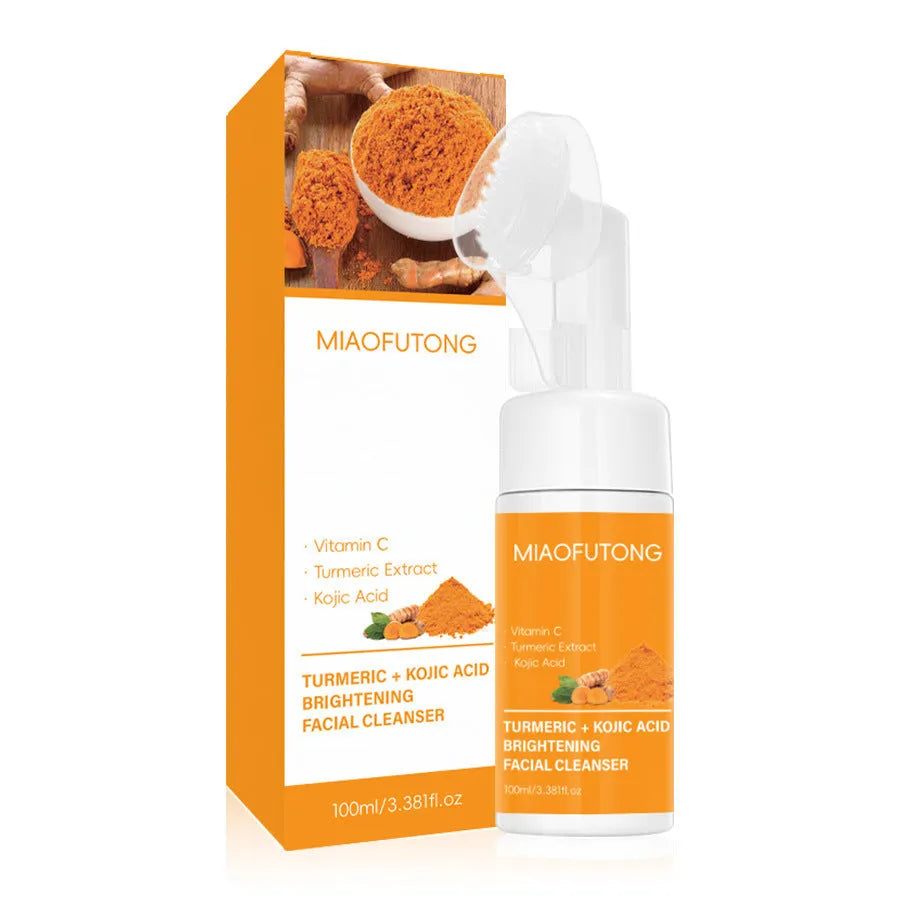 Turmeric cleansing mousse facial cleaning pad set with ginger soap and 30 reusable pads