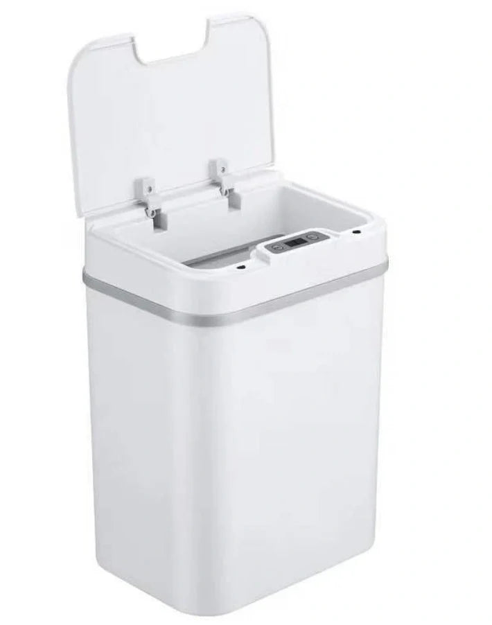 Infrared sensor smart trash bin in black, white, and LJT-02 colours with 12L capacity