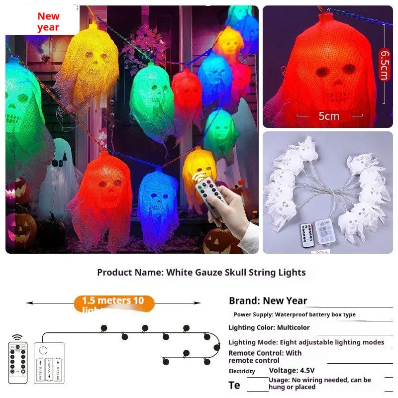 Halloween coloured decorative lights with battery box for indoor wall decoration