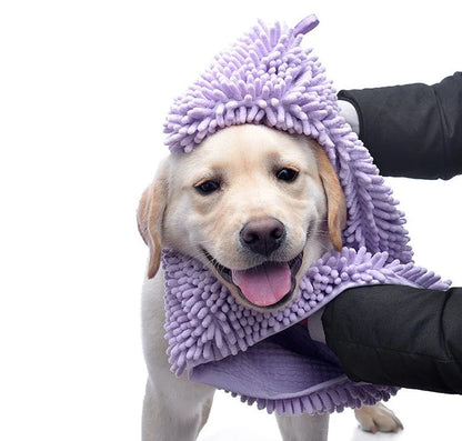 Soft and absorbent pet towels in various colors for bathing dogs and cats