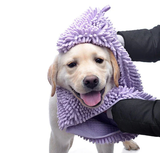 Soft and absorbent pet towels in various colors for bathing dogs and cats