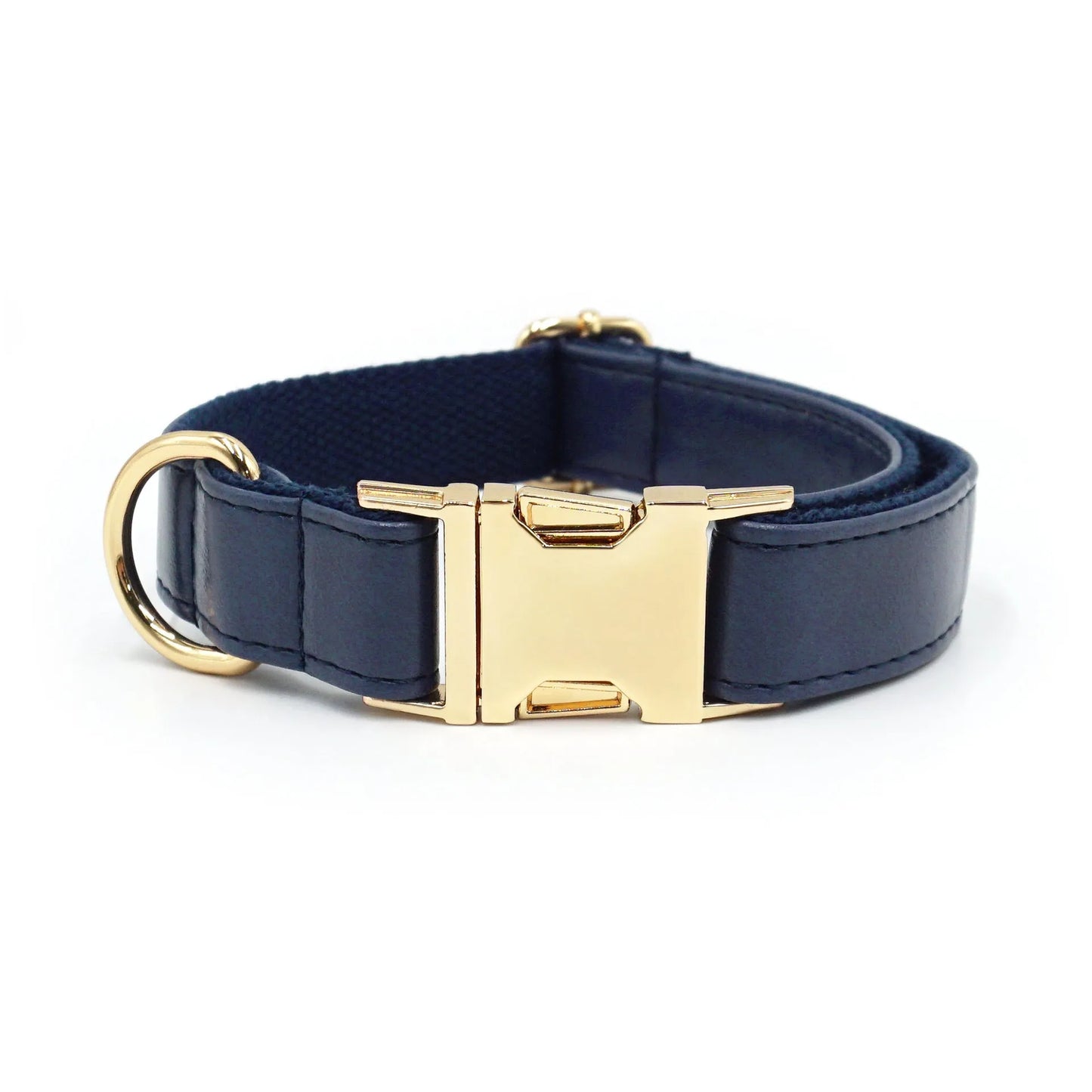 Simple colour-block velvet detail on a leather dog collar shown in caramel colour.