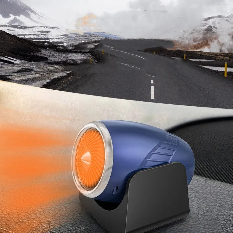 12v car heating fan with rotating design for window defrosting in navy blue colour
