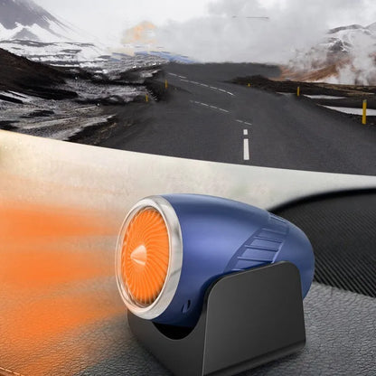 12v car heating fan with rotating design for window defrosting in navy blue colour