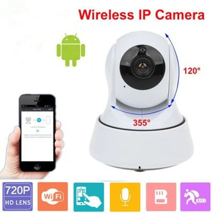 720p HD Wi-Fi home security camera with night vision and sleek, modern design