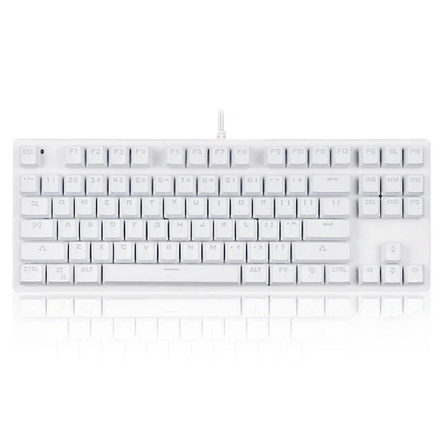 Mechanical Keyboard with Green Shaft and 87 Non-Punch Keys in various colors